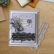 Creative Lace And Creative Labels Metal Cutting Dies, DIY Scrapbooking Album And Embossing Stencil, Greeting Card Making Tool, Card Paper Cutting Crafts ,Gift Card Making Template Die Cuts. - Silver - View 3