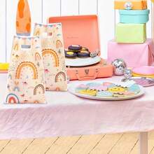 10/25/50 Bohemian Style Handheld Gift Bags - Bright Rainbow Clouds And Butterfly Design, Polypropylene Party Gift Bags, Suitable For Birthdays, Weddings, Baby Showers, And Festive Events, Event Gift Bags, Whimsical Designs, Polypropylene Bags, Small Gift Bags, Christmas, Halloween - Multicolor - View 2