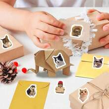 500 Sheets/Roll Roll Roll Sticker Tape Cat Expression Handbook Material Decoration Envelope Sealing Sticker - Multicolor - View 5