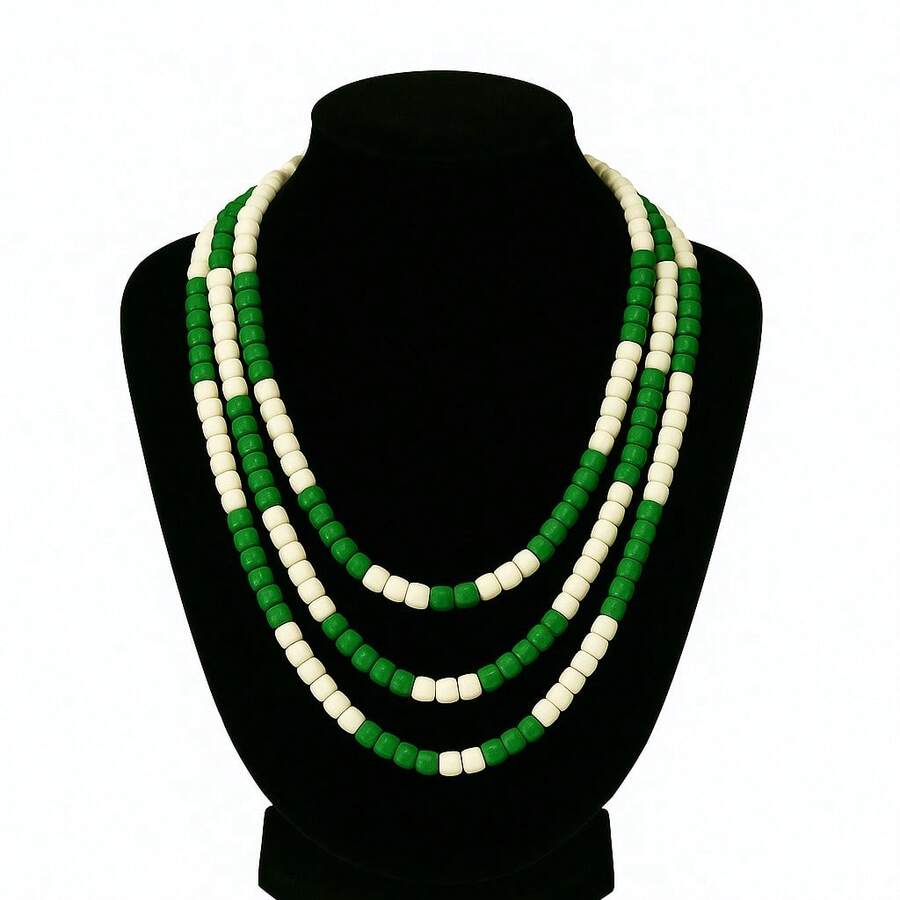 White And Opaque Green Bead Guide | Balance | Health | Spiritual Protection - Nhiều màu - Xem 1