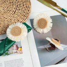 2-12个手工人造雏菊餐巾环，编织餐巾架，适用于餐桌、婚礼、家庭聚会（向日葵） - 彩色 - 查看 3