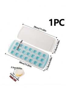 1个带盖硅胶冰格，21格，方形和圆形可选，TPR软底，PP硬盖防止串味，冰块轻松取出，不碰撞、不飞溅，家用冰箱必备 - 彩色 - 查看 17