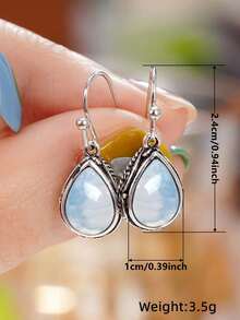 1 Đôi bông tai dáng dài đính đá Cubic Zirconia tuyệt đẹp dành cho nữ, thích hợp làm quà tặng đám cưới, lễ đính hôn, kỷ niệm, tiệc tùng hoặc quà tặng ngày Valentine. - trắng - Xem 3