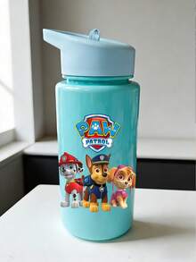 Paw Patrol 1个500毫升可爱图案水瓶，带吸管，防漏防震，适合户外运动、旅行、野餐、徒步、露营、居家、办公、学校等场合，可作为生日、圣诞节、万圣节、情人节、感恩节、毕业礼物送给她、他、同学、家人、朋友。 - 彩色 - 查看 3