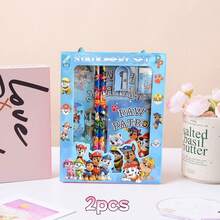 Paw Patrol Kids Stationery Set Gift Box - Includes Pencil, Ruler, Pencil Sharpener, Eraser, Notebook, Cartoon Student School Supplies, Back To School Gift, Birthday Party Gift, Classroom Reward Practical Stationery