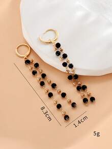 1 đôi bông tai tua rua đính đá, thích hợp để đeo hàng ngày. - sự kết hợp - Xem 7