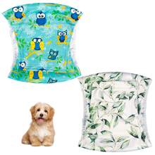 2 pezzi di pannolini riutilizzabili per cani maschi, pannolini per cuccioli morbidi e traspiranti con stampe adorabili, vita regolabile per incontinenza, cure post-operatorie e addestramento in casa - Multicolore - Visualizzare 6