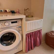 2片/1片农舍风红白格子厨房短帘，可爱小窗帘，隔断门帘 - 紅白色 - 查看 4