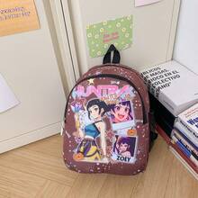 1pc K-Pop Style Backpack, Anime Themed Cute Bookbag, Large Capacity Backpack - Multicolor - View 14