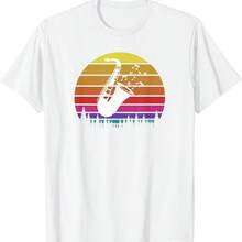 Jazz Retro Circle Saxophone Turntable Music Soul Rrds T-Shirt - White - View 1