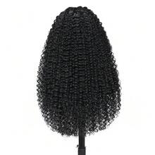 14inch Kinky Curly 13x4 HD Ear To Ear Lace Front Wig 180% Density Short Bob Curly Hair High-Temperature Fiber Mixed Human Blended Hair Wig For Women Pre Plucked Baby Hair Around 8inch-34inch - Natural & Black - View 15