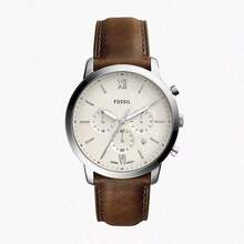 Unisex Quartz Watch, White Round Dial, Leather Strap FS5380 - White - View 1