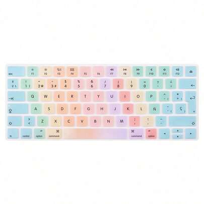 1pc Spanish English Available, Rainbow Colorful Multilingual Keyboard Cover EU Layout Compatible With IMac Magic Wireless Keyboard MLA22LL/A (Model: A1644, 2015 Released), Ultra-Thin Design, Oft, Splash-Proof & Washable & Dust-Proof  Keyboard Protector, PC Computer Accessories
