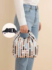 Colorful Striped Foldable Lunch Box, Insulated Lunch Bag For Office Workers And Students, Multi-Functional Storage Bag, Large Capacity And Washable, Roll-Up And Lightweight Design, Suitable For Camping, Work, School, Great Gift For Office Workers And Students - Multicolor - View 11