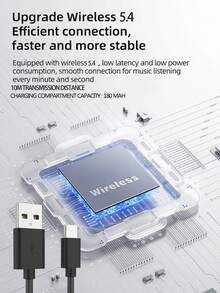 2025新款TWS無線耳機，入耳式設計搭配人體工學舒適感，HiFi音質配備Dolby低音，ACC立體聲高清通話，兼容Android，適合運動與音樂愛好者 - 均碼 - 查看 9