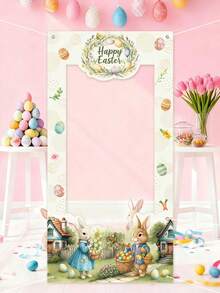 Osterhasen Foto Hintergrund, Frühlings Hasen Ei Muster Hintergrund Dekorationsprops, Osterparty hängende Dekorationsbanner, Fröhliche Ostern Foto-Props, Ostergeschenke, Fröhliche Ostern - Verschiedenfarbig - Übersicht 6