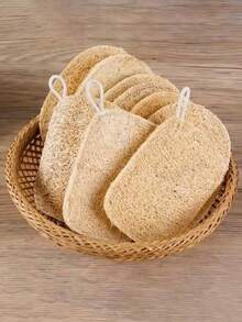 1-10pcs Natural Silk Melon Skin Exfoliating Body Scrub - Gentle Bath Sponge, Unisex, Suitable For Daily Use Or Kitchen Cleaning