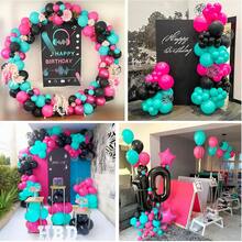 20pcs Metallic Powder Pink, Turquoise Blue, Glitter Blue Latex Balloons, Suitable For 80s 90s Disco Karaoke Birthday Party - Multicolor - View 6