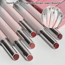 亮泽固体唇膏/润唇膏，滋润保湿，高显色度，持久不脱色，按压式设计，适合女性化妆、个性妆容、美妆创作、上学、旅行、婚礼、角色扮演、情人节礼物、圣诞节等场合。 - 無味 - 查看 1