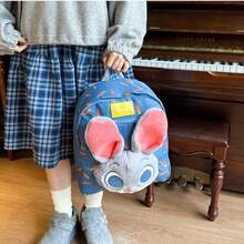 Disney Zootopia Nick Fox & Judy Rabbit Plush Backpack, Multi-Functional Large Capacity Cute Cartoon Backpack For Girls And Students, Travel Companion, Dopamine Matching Tote Bag & Shoulder Bag - Multicolor - View 7