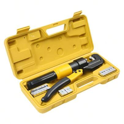 16 Ton Hydraulic Crimping Tool With 8 Dies – Cable Lug & Terminal Crimper For Copper Aluminum Wire, Portable Case Included, Ideal For Garage Or Workshop