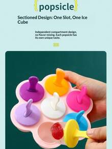 7 Hole Ice Cream Popsicle Mold, Easy DIY Frozen Snack Maker For Home Kitchen Kids - Multicolor - View 13