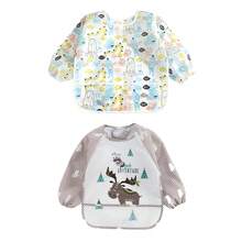 2件套新生儿反穿围兜，婴儿喂食罩衫，婴儿进食服，男女通用 - 彩色 - 查看 14