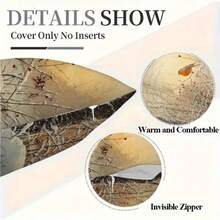 1pc Winter Bird Design Double-Sided Pillow Cushion - Modern Printed Snow Branches & Red Berries Pattern, 17.7" X 17.7", Zipper Closure, Machine Washable Polyester - Multicolor - View 9