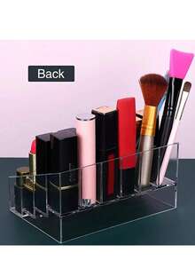 1pc Transparent Lipstick Storage Box, Plastic 24-Slot Lipstick Holder, Cosmetic Organizer Display Case, Acrylic Desktop Display Stand, Suitable For Home, Room And Dorm - Multicolor - View 7