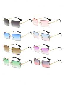 1 Pair/2 Pairs/4 Pairs/5 Pairs/6 Pairs/7 Pairs/8 Pairs Ultra-Light Rectangular Frame Decorative Glasses, Versatile Personalized Street Style Fashion Glasses For Men, Big Frame Slimming, Suitable For Daily Life And Outdoor Travel Accessories, Essential For Going Out - Multicolor - View 40
