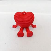 3D Printed Movable Joint Heart-Shaped Desktop Decor, Suitable For Christmas, Easter, Valentine's Day And Other Holidays, Also Can Be Used As Keychain Pendant, Gift Accessory, Party Favor, Small Decoration, Decorative Pendant, Filled With Fantastical Theme, Durable, Made Of PVC Material, Ideal Choice For Desktop Decor, Keychain Accessory, Collectors, And Event Planners - Multicolor - View 10