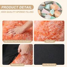 Silla de bolsa de frijol de piel falsa,Sofá de bolsa de frijol de peluche con reposabrazos,Sofá de bolsa de frijol peluche lleno de espuma,Silla pereza acogedora para dormitorio sala de estar lectura - Naranja - Ver 11