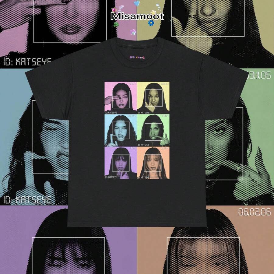 _Katseye Y2K T Shirt Katseye Cyber Style Fanmade Eyekon Merch - màu đen - Xem 1