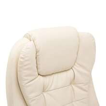 Massage Chair, Office Chair, Executive Chair With 6-Point Vibration Massage Function And Heating Function, Swivel, In Beige Faux Leather - Apricot - View 8