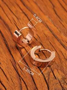 1 Đôi khuyên tai vòng xoắn hình vòng cung bằng thép không gỉ, khuyên tai đính đá hình hoa chữ C bằng thép titan mạ vàng hồng tối giản, quà tặng cho người thân yêu và bạn gái, phù hợp để đeo hàng ngày. - hoa tai - Xem 7