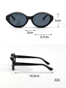 一副女士椭圆形PC个性化Y2K加厚3D眼镜，适合街头时尚 - 彩色 - 查看 5