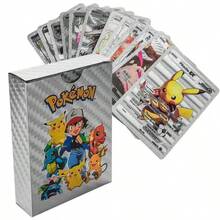 Pokemon 55PCS Pokemon Anime Figure Cards, Black /Silvery/Gold Foil Pokemon Cards,EnglishAnime Game Cards,Creative Tables Games Deck Cards Suitable For Collection Random Style Pattern - Multicolor - View 10