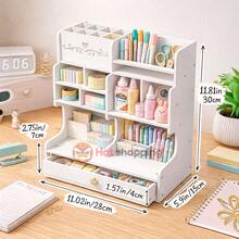 Organizador de Madera 13/20 Compartimentos Estante de Almacenamiento - Blanco Corazon - Ver 2