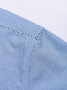 Men's Business Dress Shirts, 38% Bamboo Fiber, 62% Polyamide, Long-Sleeved, No-Iron, With A Slim Fit. Bamboo Fiber: Offers Good Moisture Absorption And Breathability, Is Comfortable To Wear And Naturally Antibacterial. It Is Wear-Resistant And Firm, Making The Shirt Less Prone To Deformation. - 淺藍色 - 查看 4