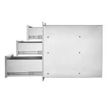 18x23 Inch Outdoor Kitchen Stainless Steel Triple Access BBQ Drawers With Chrome Handle, 18 X23 X 23 Inch - 18" X 23" X 23" - View 8