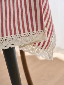 1 chiếc khăn trải bàn sọc đỏ, phong cách trang trí tối giản kiểu nhà nông thôn, hình chữ nhật, phù hợp cho bàn ăn, bàn cà phê, kệ tivi, lối vào, thích hợp cho các dịp lễ, tiệc tùng, đám cưới, bữa tối, nhà cửa, văn phòng, dã ngoại ngoài trời, mọi mùa. - Đỏ - Xem 10