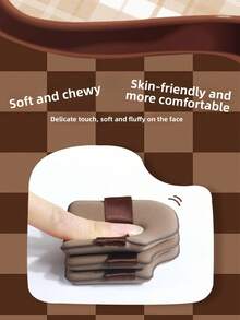 Chocolate Cookie Powder Puff, Thickened Non-Powdery Air Cushion Flocked Powder Puff, Dry & Wet Dual-Use Makeup Tool Sponge