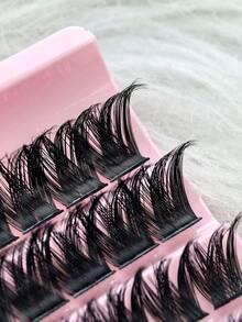 120 Pcs D Curl DIY Eyelash Cluster 8-16mm Mixed Length Individual Lashes Thick And Lengthening Cluster Eyelashes, Curly Single Eyelashes Lash Clusters, Eyelash Clusters, Individual Eyelashes, Lashes, Fake Lashes - D - View 6