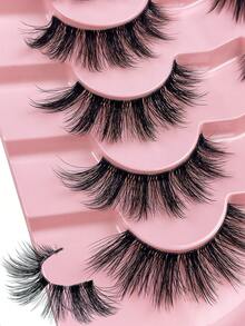 Hinarin 7 Pairs Thick 3D Multi-Layer D Curly Russian Volume False Eyelashes, High Curl Degree, Dense & Bold Whole Piece Eyelash Extensions - Cat Elf Eyelashes - View 3