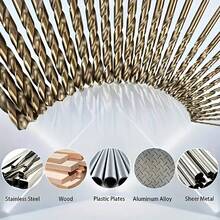 13 Stücke Cobalt Bohrersatz, M35 Spiraldesign, geeignet für Metall, Holz und Kunststoff. In stabilem Metallkasten verpackt, ideale Wahl für die Metallbearbeitung - Verschiedenfarbig - Übersicht 3