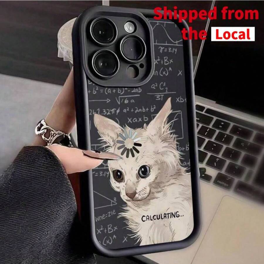 Cat Pattern Phone Case, Decorative Protection For Phone, Compatible Phone Accessories For IPhone 16 15 14 13 12 11 Pro Max XS XR - Black - View 1