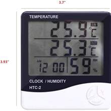 1pc HTC-2 LCD Electronic Hygrometer, Smart Digital Thermometer & Hygrometer - Weather Station Clock, Indoor Outdoor Temperature Sensor With Alarm Clock, Creative Dual Temperature Display Home Use Digital Thermometer Hygrometer With Alarm - Combo Version (HTC-2) - View 12