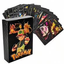 Pokemon 55PCS Pokemon Anime Figure Cards, Black /Silvery/Gold Foil Pokemon Cards,EnglishAnime Game Cards,Creative Tables Games Deck Cards Suitable For Collection Random Style Pattern - Multicolor - View 9