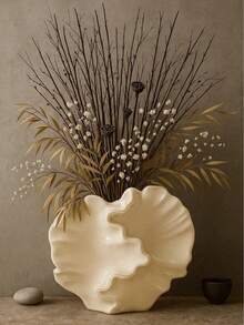 波浪形花瓶，独特家居装饰，适合插花，理想的室内装饰，适用于客厅或卧室，现代简约风格，适合鲜花或干花，完美的房间装饰，优雅的波浪形花瓶，适合摆放在架子或桌面上展示 - 彩色 - 查看 7