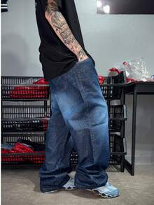 Original Dazzling Dark Blue Balloon/Baggy Jeans - Sportlife Streetwear Original Jeans - 藍色 - 查看 6